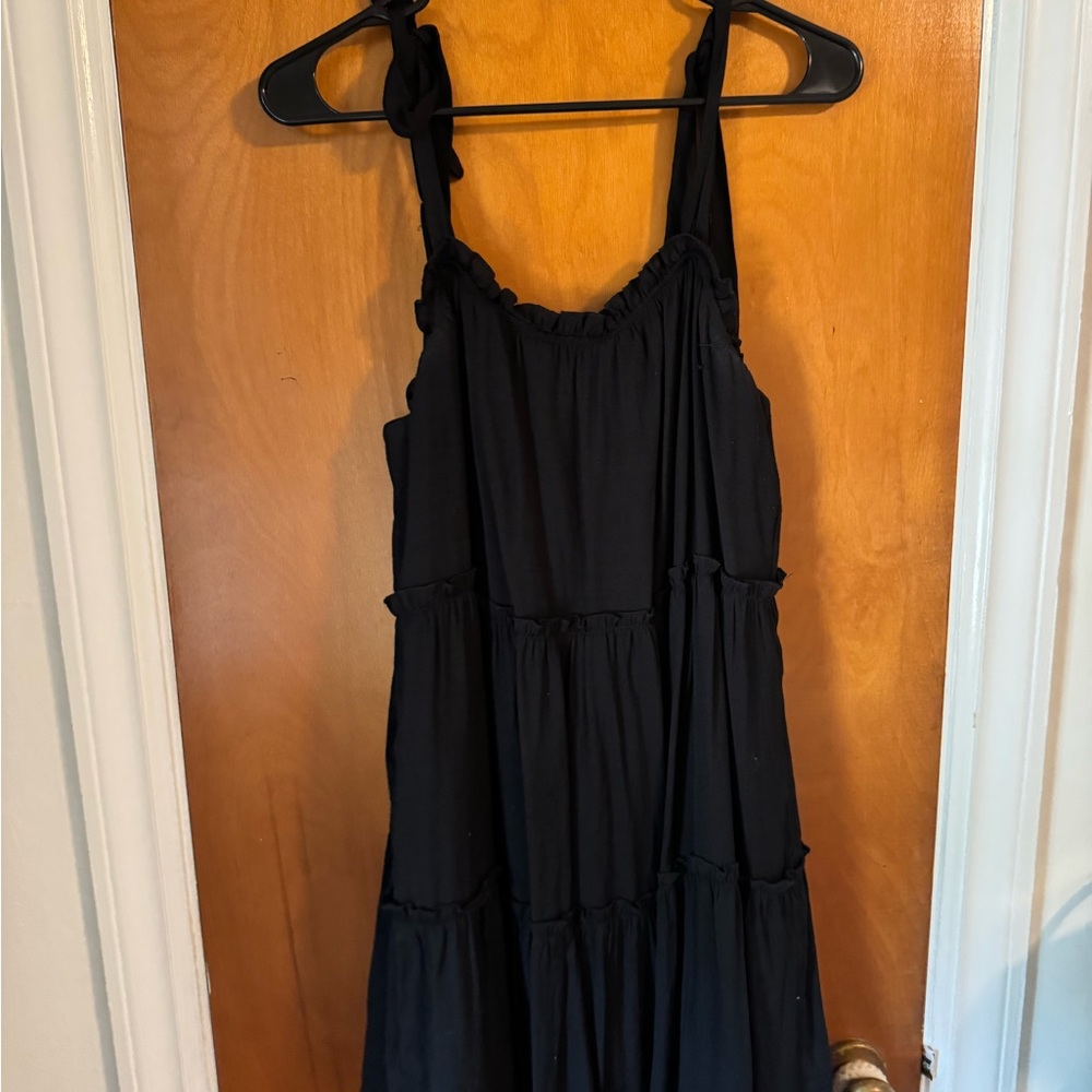 Altar'd State Midnight Black Ruffled Mini Dress